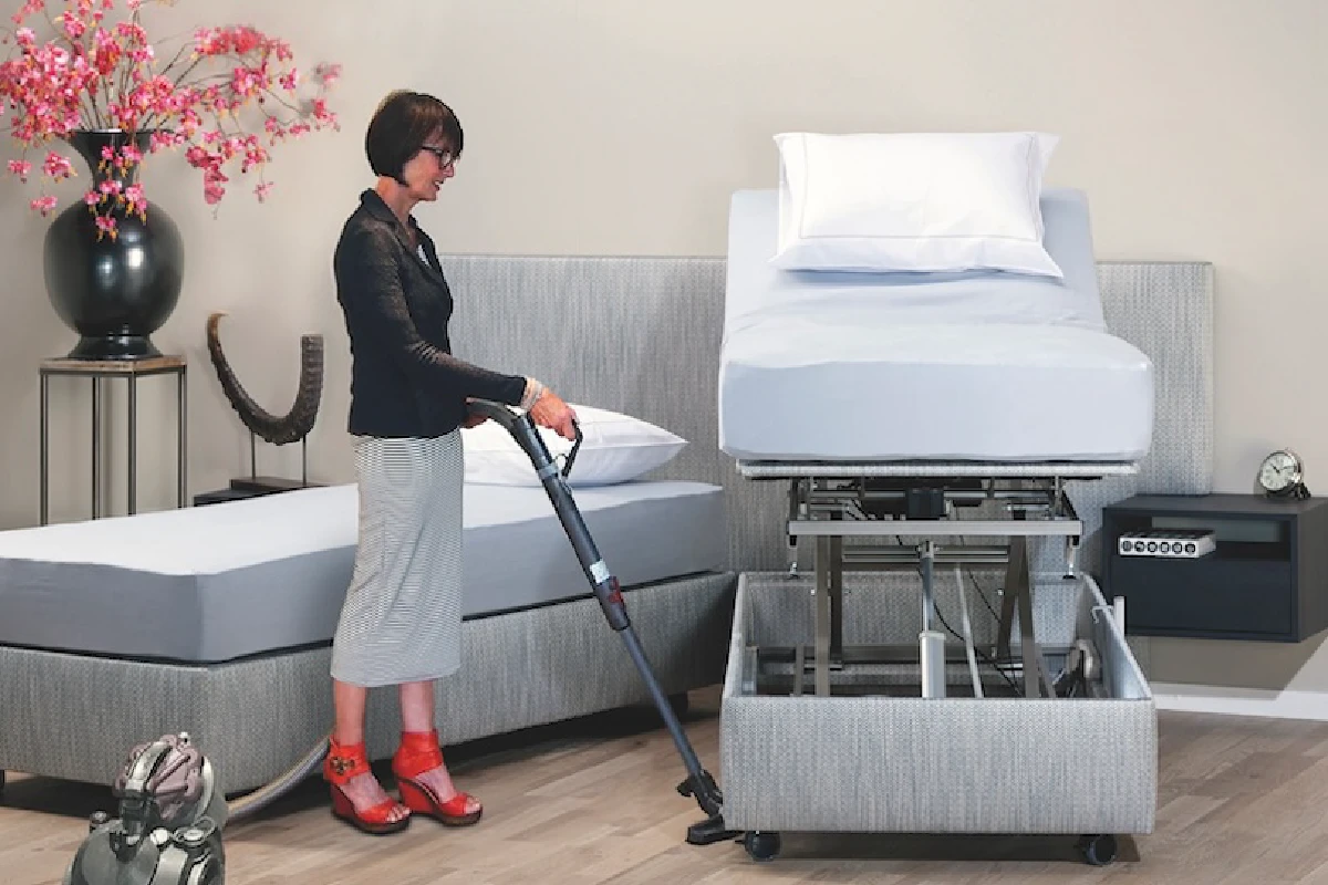 2-persoons hoog-laag boxspring met deelbare bedbases