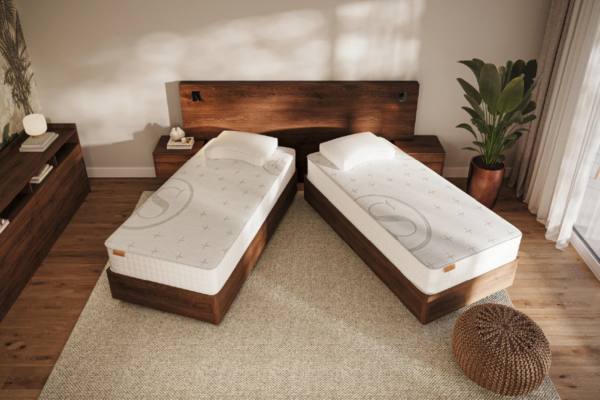 Deelbaar houten hoog-laag bed