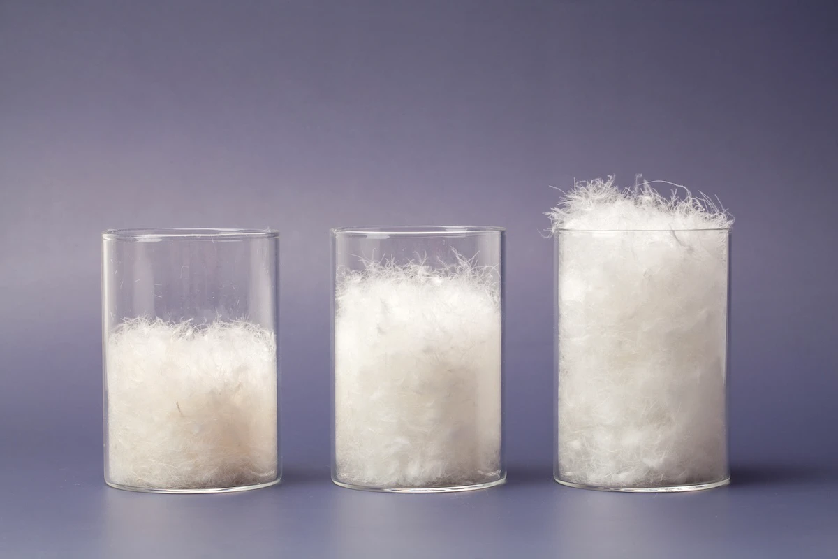 Vergelijking van dons met verschillende vulkracht