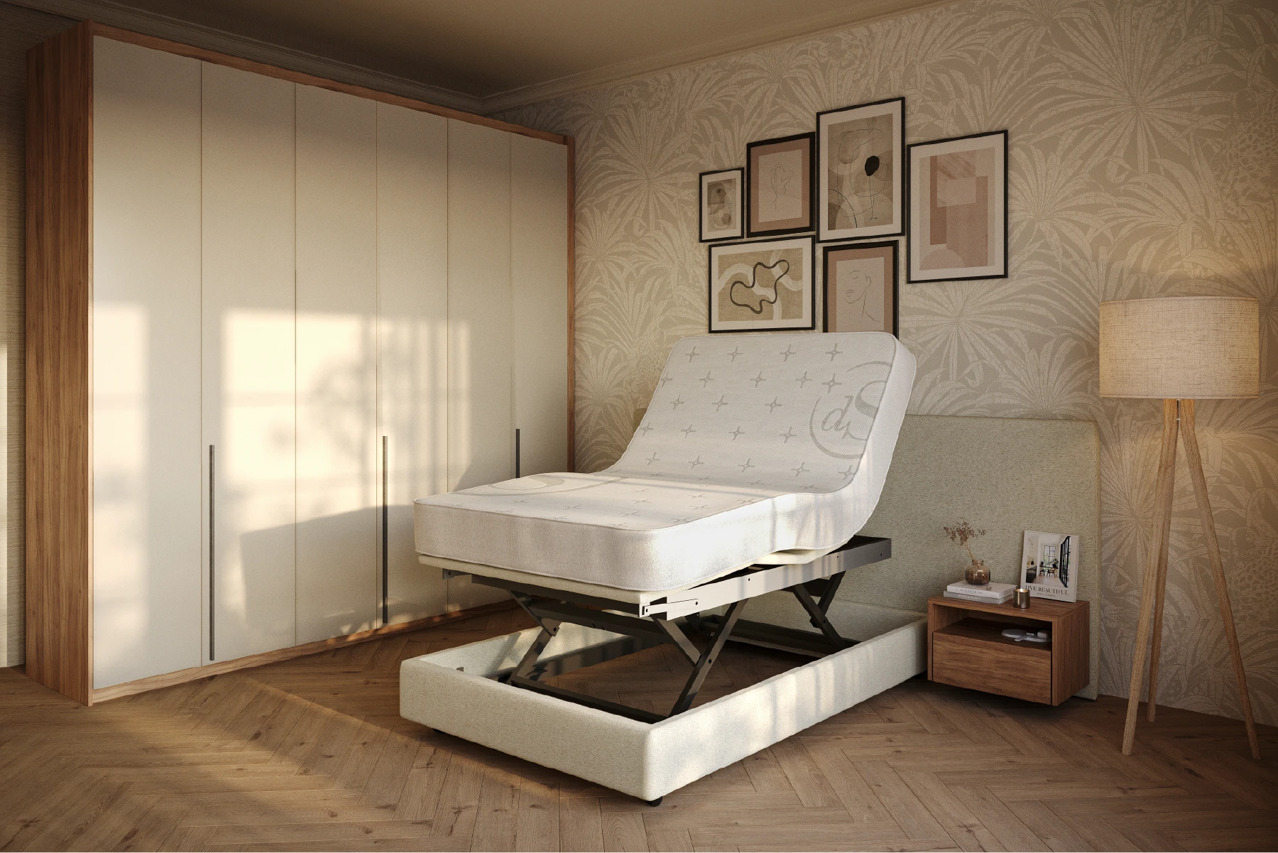 Extra laag hoog-laag bed in een mooie slaapkamer