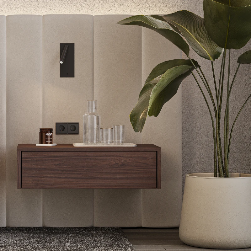 Zwevend nachtkastje aan het hoofdpaneel van de Formosa