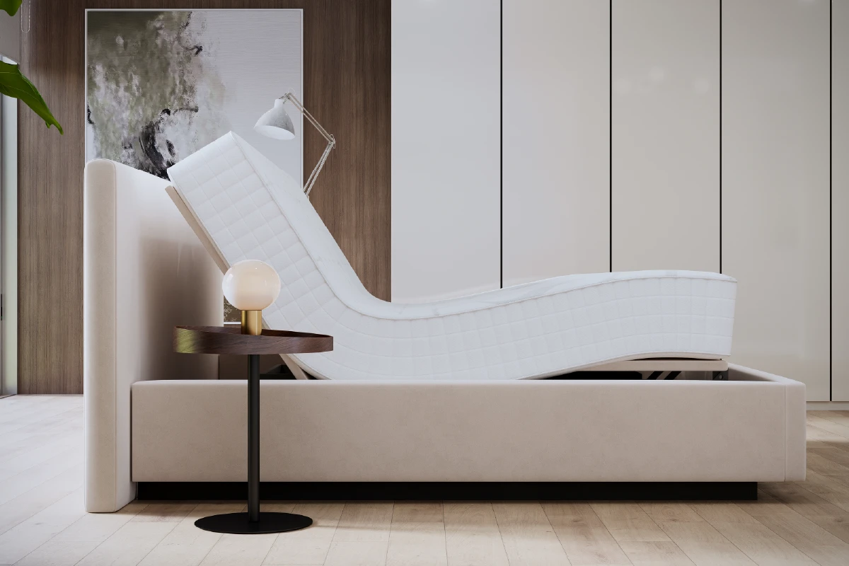 Elektrisch verstelbare bedbodem in de bedombouw