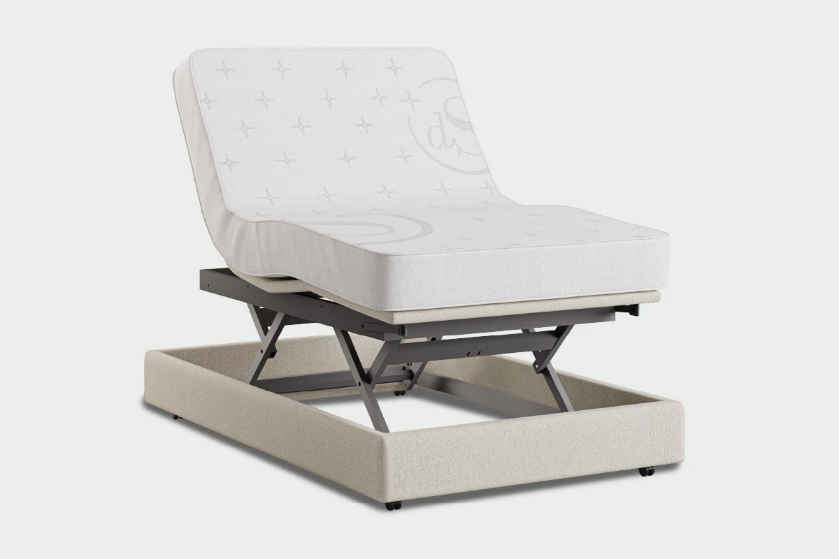 Extra laag hoog-laag bed op werkhoogte