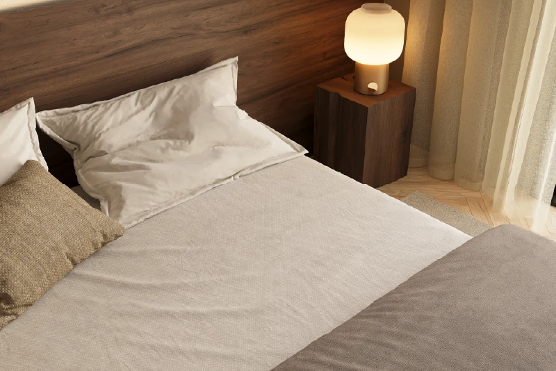 Hoofdpaneel van laag houten design bed