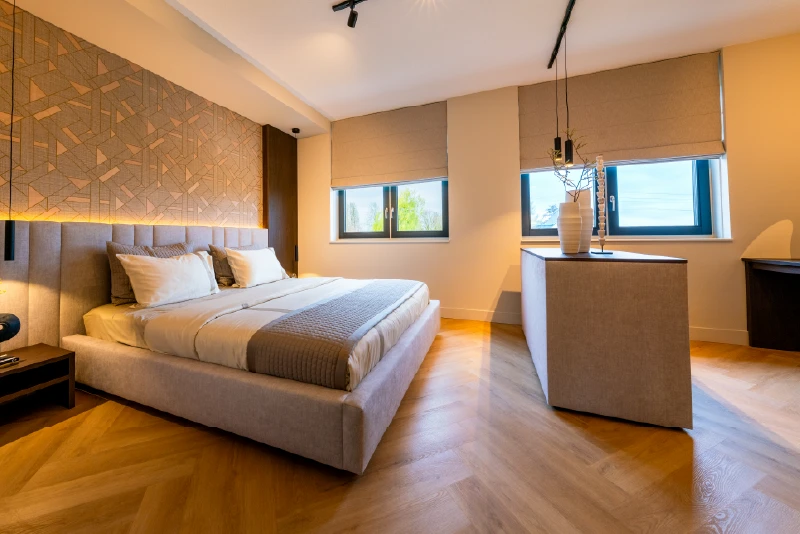 Langwerpige slaapkamer inrichting