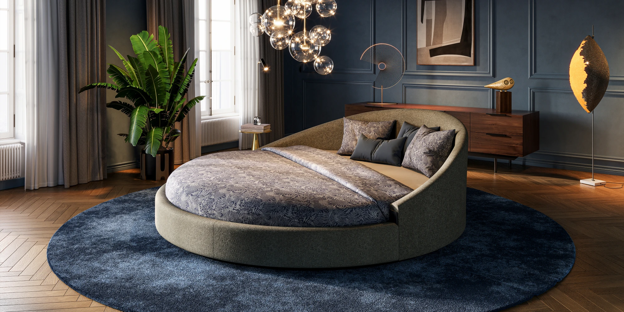 Het ronde bed Pampus van De Suite