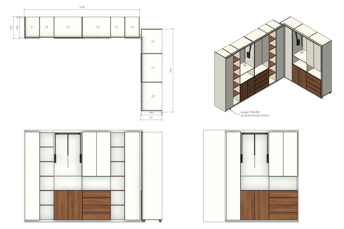 Ontwerp en maatwerk van een inloopkast