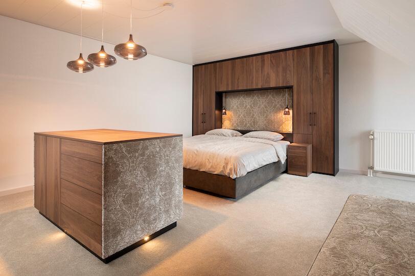 luxe slaapkamer met room divider