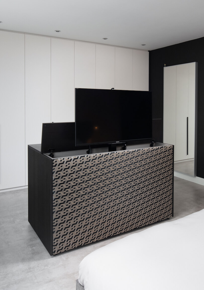 tv-kast in moderne slaapkamer