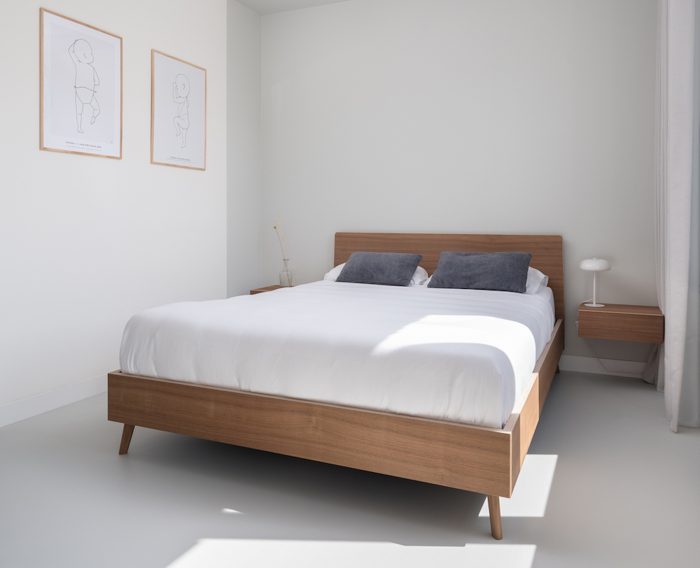 minimalistisch houten design bed