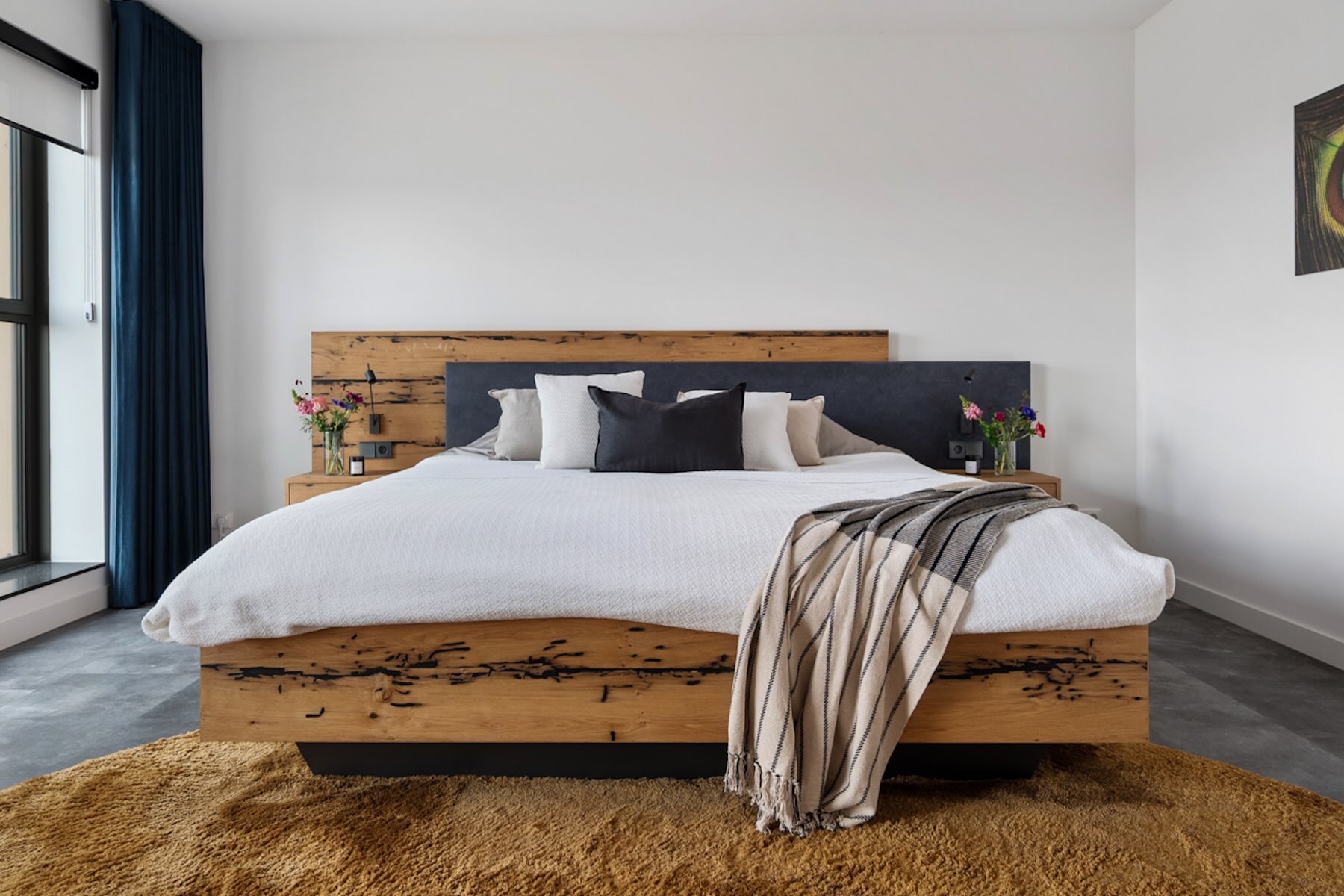 houten bed duo pezze in venentiaans meerpalen hout
