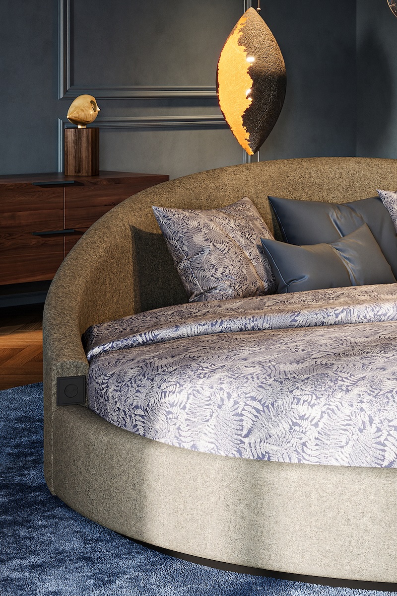 rond bed De Suite als blikvanger in slaapkamer