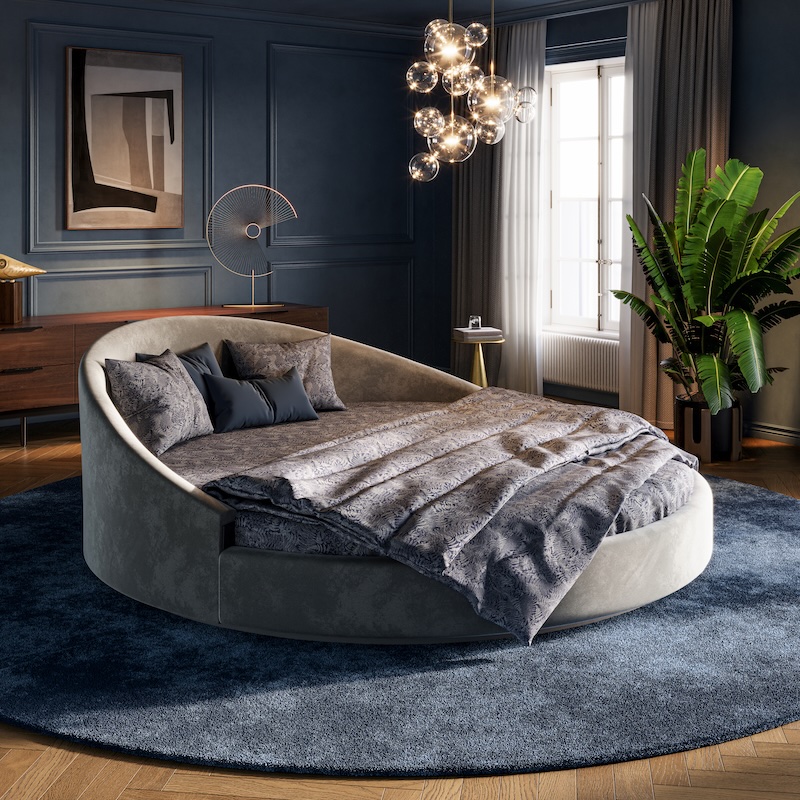 rond bed De Suite als blikvanger in slaapkamer